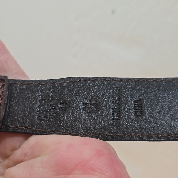 Womens Vintage Silver Buckle Tip Emblem Brown Woven Leather Belt Sz.34 main image 6